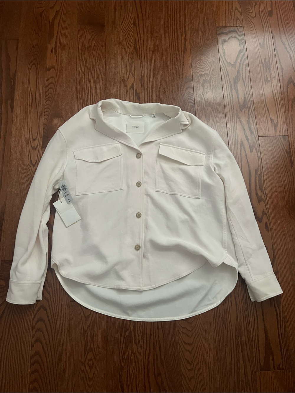 Aritzia Cardero Button up blouse in birch- Medium